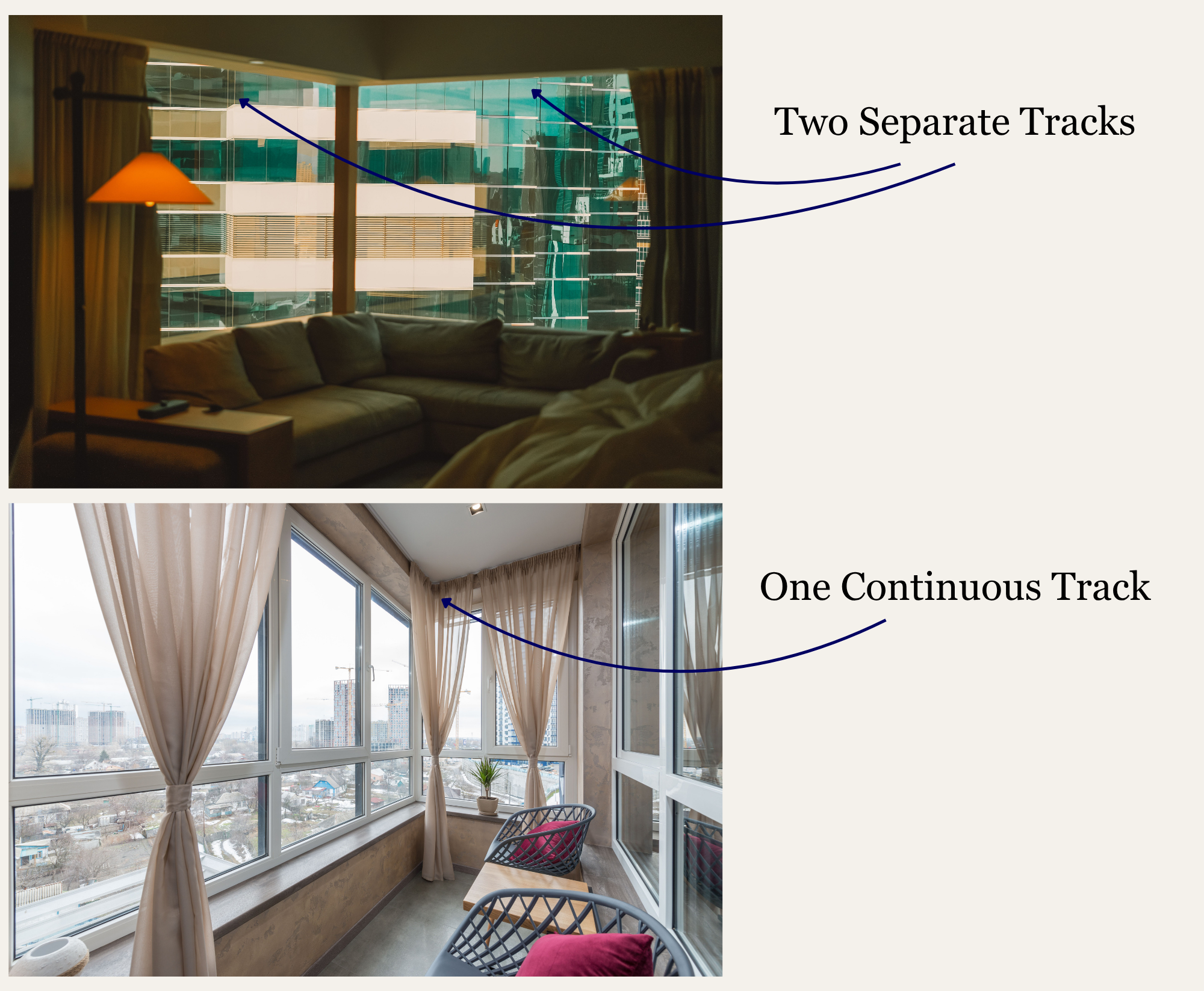 corner window tracks