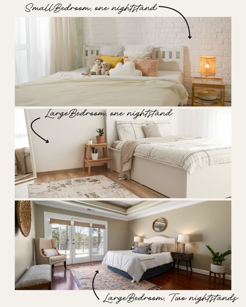 nightstand vs room size