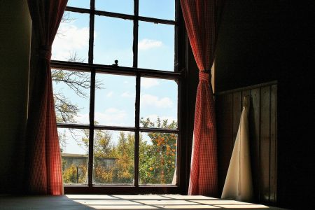 How To Choose The Perfect Curtains For Your Space farmhouse window, window, frame, curtains, gingham, red, white, curtains, curtains, curtains, curtains, curtains