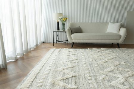 How To Choose The Perfect Rug For Your Living Room Stylish living room with cozy carpet, sofa, and bright lighting in Dubai.